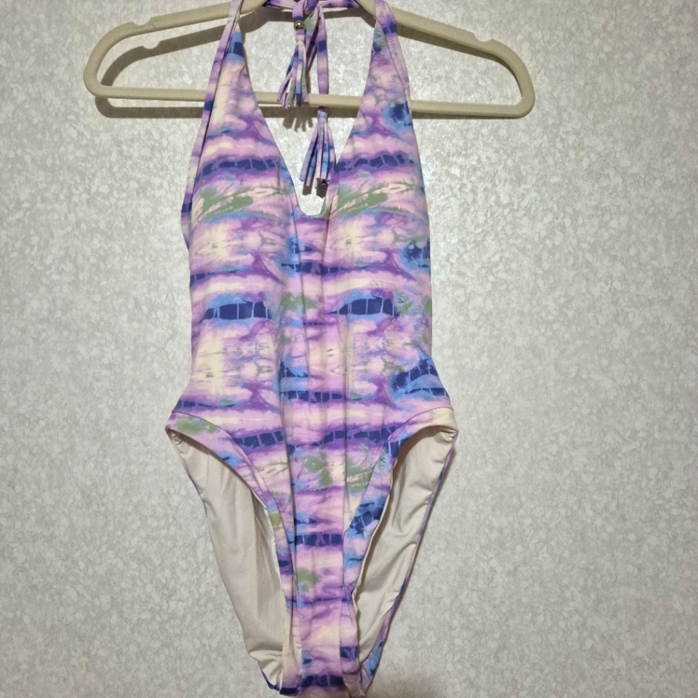 NEW...Isabella Rose Purple-blue Halter Swimsuit...SIZE:M - Picture 3 of 13